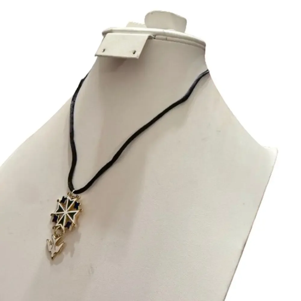 Enamel Huguenot Cross Necklace by Chuck Norton Designs - Picture 8 of 8